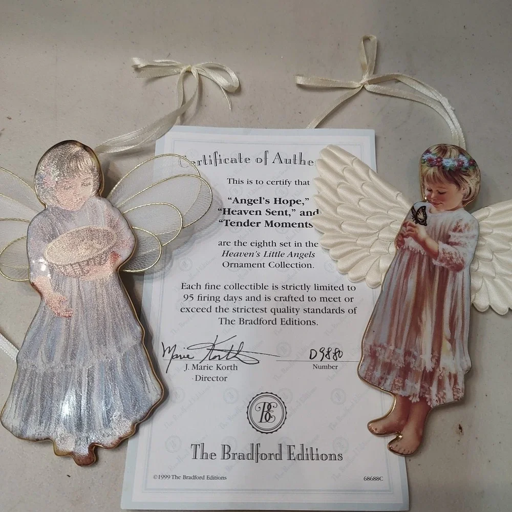 Bradford Edition Heaven's Little Angels 7‎ Ornaments Certificate Of Authenticity
